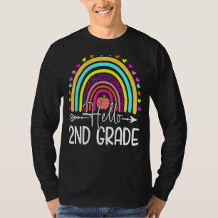 Camiseta Hola, profesores de arco iris de 2º grado, niños d