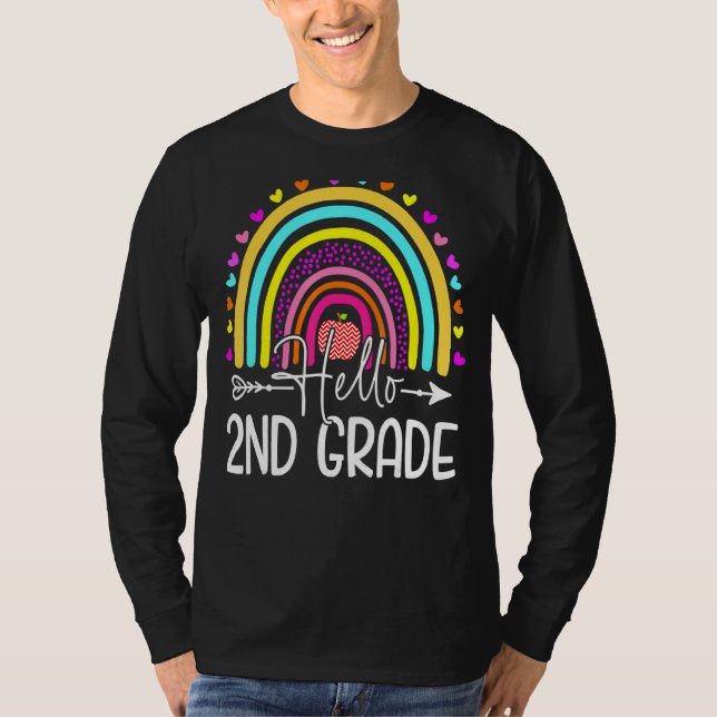 Camiseta Hola, profesores de arco iris de 2º grado, niños d (Anverso)