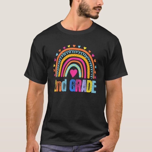 Camiseta Hola, profesores de arco iris de 2º grado, niños d (Anverso)