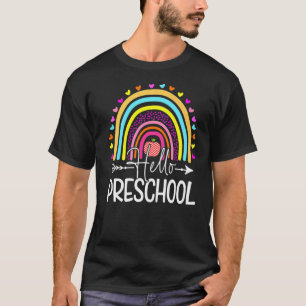 Camiseta Hola Profesores De Arcoiris De Preescolar Niños De