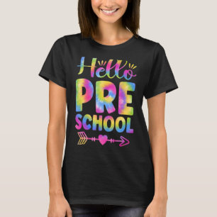 Camiseta Hola Profesores de Preescolar Niños Tie Dye Back