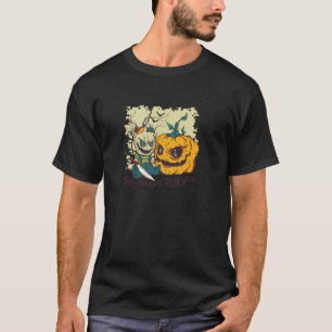 Camiseta Hola quiere jugar a Creepy Doll Pumpkin Halloween 