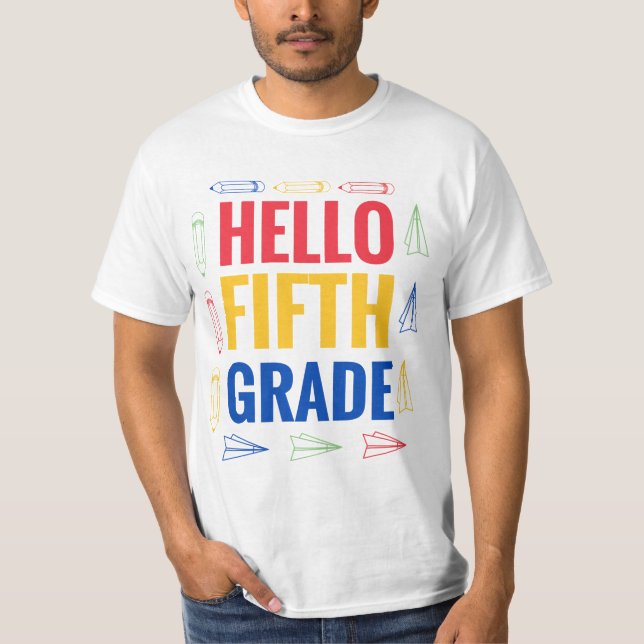 Camiseta Hola, quinto grado (Anverso)