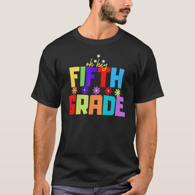 Camiseta Hola, quinto grado celebra de vuelta a la escuela  (Anverso)