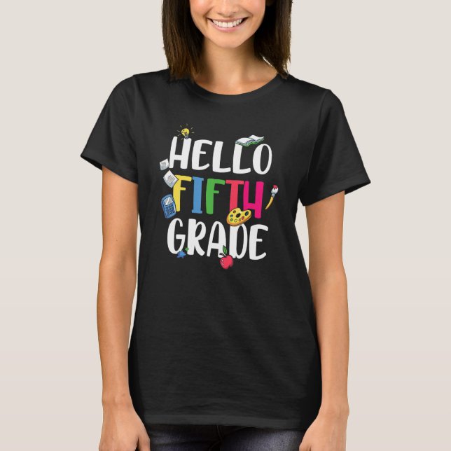Camiseta Hola Quinto Grado Cute 5º Grado (Anverso)