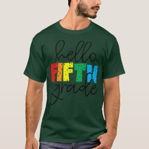 Camiseta Hola, quinto grado, de vuelta a la escuela