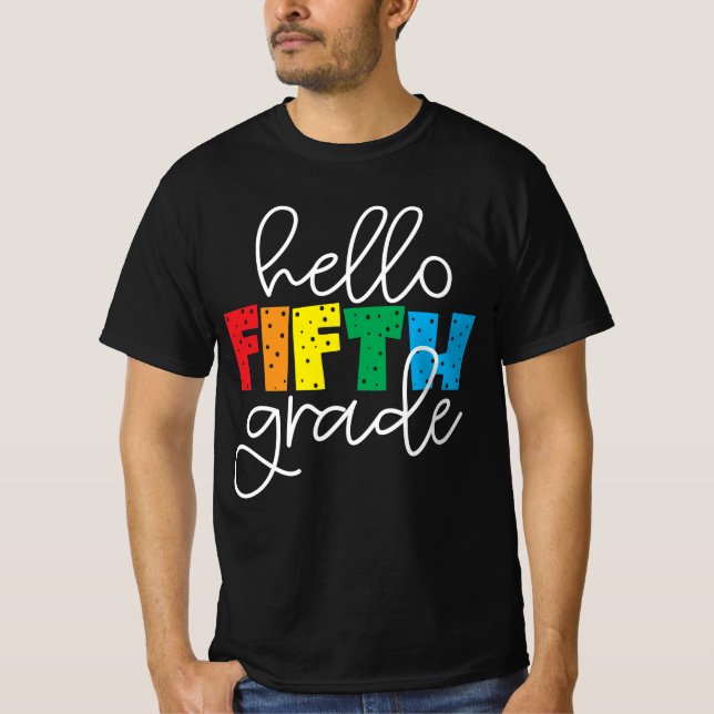 Camiseta Hola, quinto grado - Diversión de vuelta a la escu (Anverso)