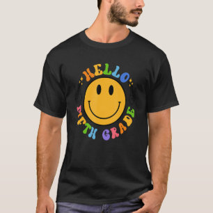 Camiseta Hola Retro de quinto grado Cara sonriente de quint