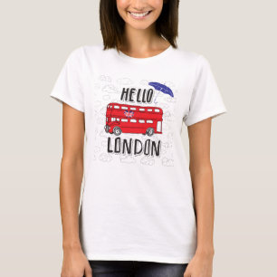 Camiseta Hola Rótulo puesto letras mano de Londres el   co