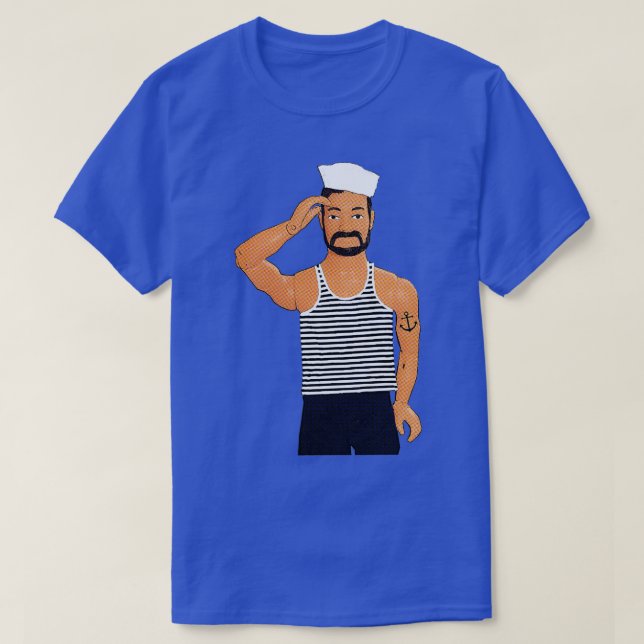 Camiseta Hola Sailor Funny Gay Art (Diseño del anverso)