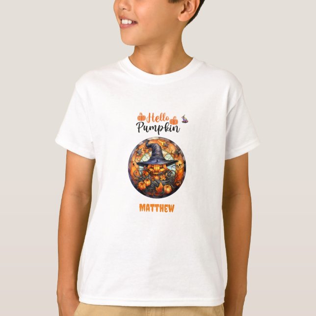 Camiseta Hola Scary Hallowe'en Pumpkin (Anverso)