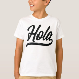Camiseta Hola Script (negro)