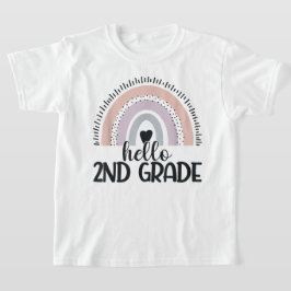 Camiseta Hola Segunda Grado Coqueta Lazo Chica Maestra