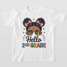 Camiseta Hola Segunda Grado Coqueta Lazo Chica Maestra