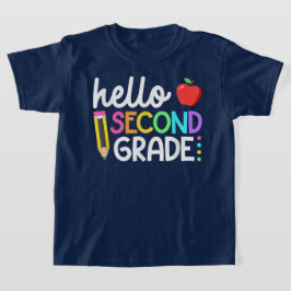 Camiseta Hola Segunda Grado Coqueta Lazo Chica Maestra