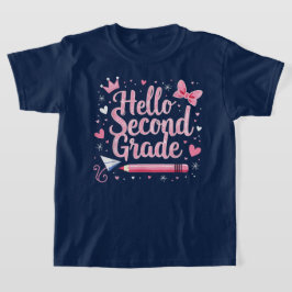 Camiseta Hola Segunda Grado Coquette Bow Chica Maestra