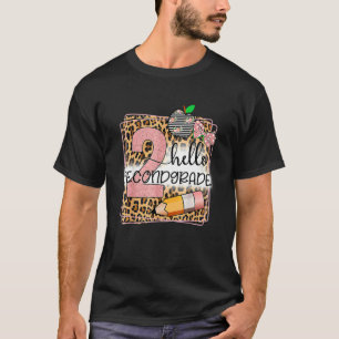 Camiseta Hola Segunda Grado Estampado de Leopardo 2do Grado