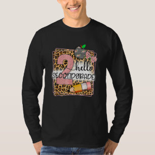 Camiseta Hola Segunda Grado Estampado Leopardo 2do Grado De