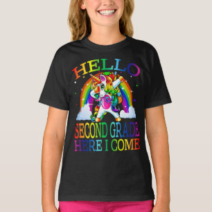 Camiseta Hola Segundo Grado Aquí Vengo Unicorn