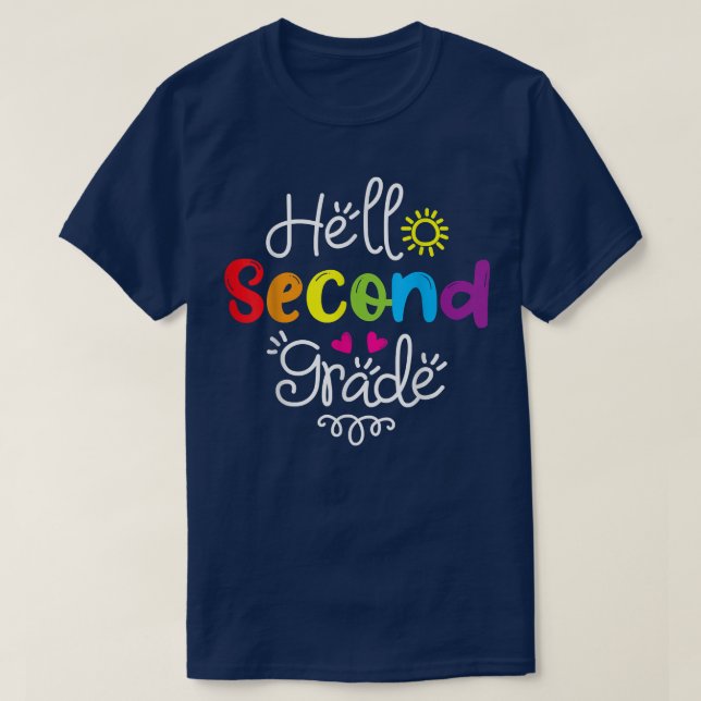 Camiseta Hola segundo grado de diversión de segundo grado d (Diseño del anverso)