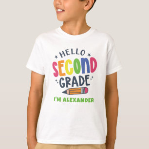 Camiseta Hola, segundo grado de vuelta a la escuela
