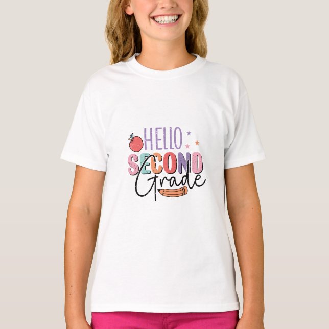 Camiseta Hola segundo grado de vuelta a la escuela (Anverso)