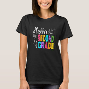 Camiseta Hola Segundo Grado De Vuelta A La Escuela Hombres