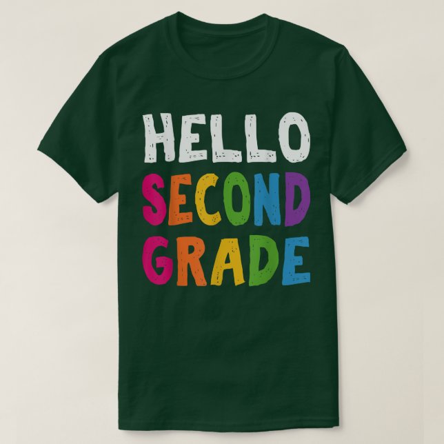 Camiseta Hola Segundo Grado De Vuelta A La Escuela Segundo  (Diseño del anverso)