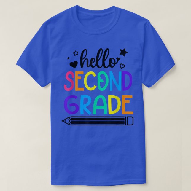 Camiseta Hola segundo grado de vuelta a los conjuntos escol (Diseño del anverso)