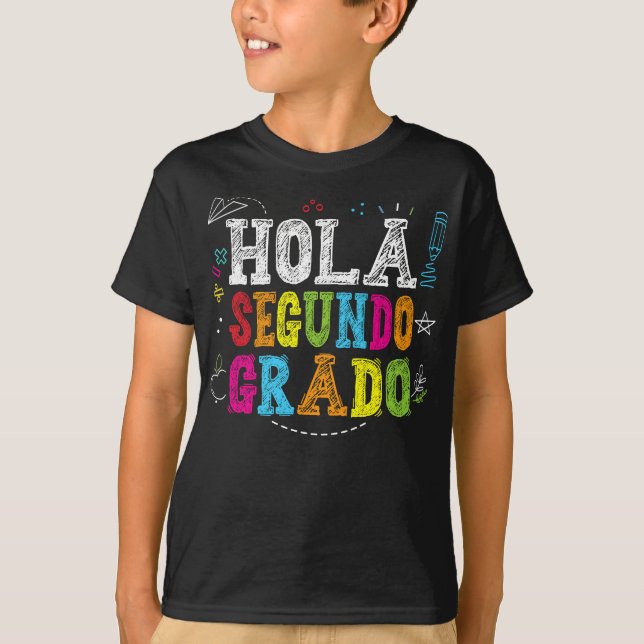 Camiseta Hola Segundo Grado Niños Españoles De Vuelta A La  (Anverso)