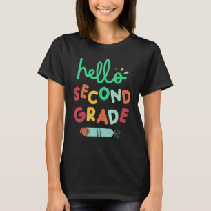 Camiseta Hola, segundo grado, primer día de clases, de vuel