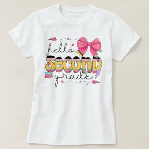 Camiseta Hola Segundo Grado Primer Día De Colegio Coquette