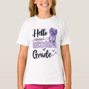 Camiseta Hola Segundo Grado Primer Día de Escuela Coqueta 
