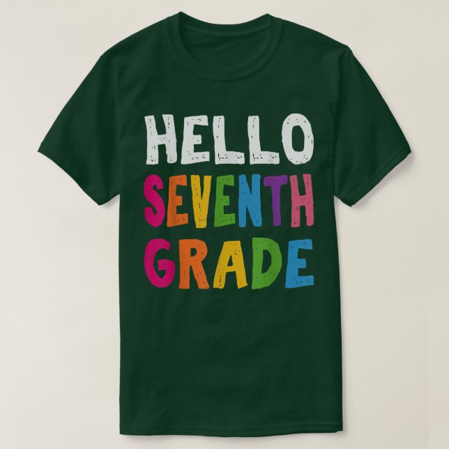Camiseta Hola, Séptimo Grado De Vuelta A Maestra Perfecta (Diseño del anverso)