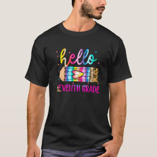 Camiseta Hola Séptimo Grado Leopardo Tie Dye Lápiz Lindo Te