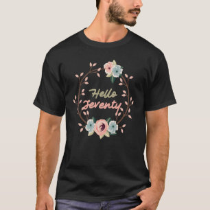 Camiseta Hola setenta Nacidos En 1952 70º Cumpleaños Floral