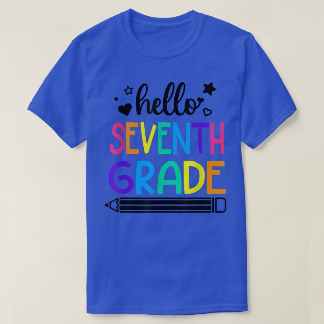 Camiseta Hola, sétimo grado de vuelta a la escuela para Chi (Diseño del anverso)