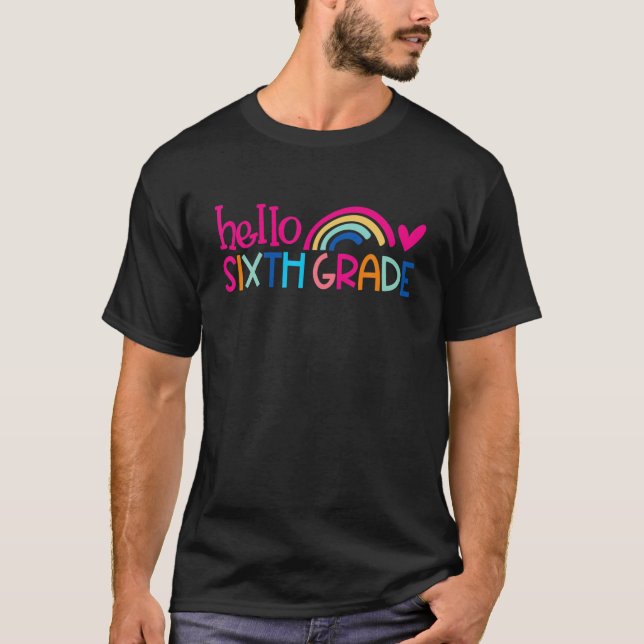 Camiseta Hola Sexto Grado Arcoiris Squad De 6º Grado De Vue (Anverso)
