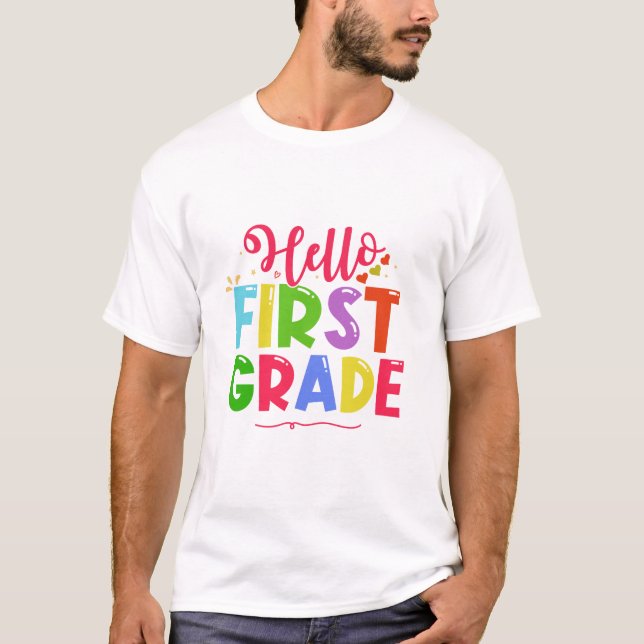 Camiseta Hola sexto grado de vuelta a la escuela 6º día de  (Anverso)