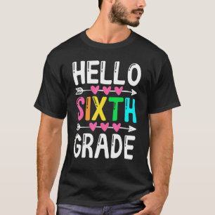 Camiseta Hola Sexto Grado De Vuelta A La Escuela Hombres Mu