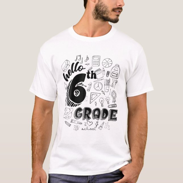 Camiseta Hola, Sexto Grado, Equipo Estudiantil De Sexto Gra (Anverso)