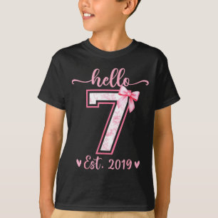 Camiseta Hola siete est 2019 niña coqueta de siete años de