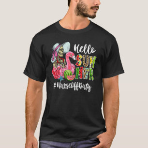 Camiseta Hola Skull De Verano Flamingo Float Watermelon Nur