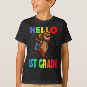 Camiseta Hola, Sloth de 1er grado de vuelta a la escuela