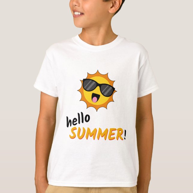 Camiseta Hola Sol de verano con gafas de sol (Anverso)