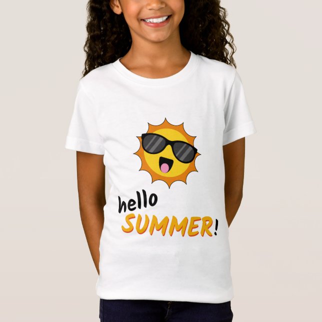 Camiseta Hola Sol de verano con gafas de sol (Anverso)