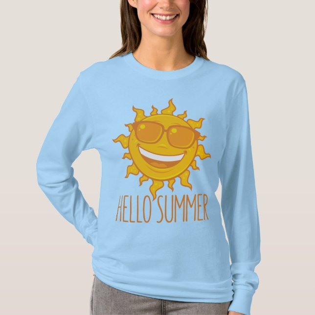 Camiseta Hola Sol de verano con gafas de sol (Anverso)