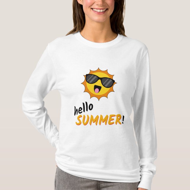 Camiseta Hola Sol de verano con gafas de sol (Anverso)