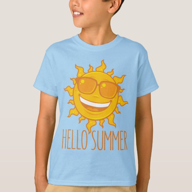 Camiseta Hola Sol de verano con gafas de sol (Anverso)