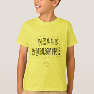 Camiseta Hola sol feliz verano bonito amarillo